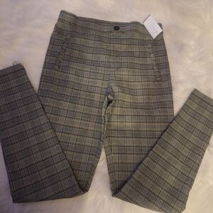 Zara Gray Plaid Skinny Pants
